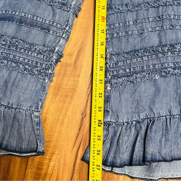 Easel Blue Ruffled Wide-Leg Pants - Picture 5 of 8